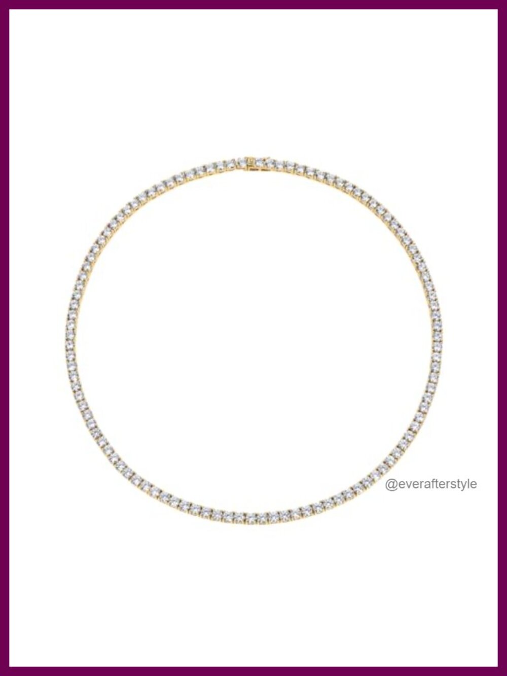 14k Gold Plated Cubic Zirconia Tennis Necklace, Dainty Sparkle Chain